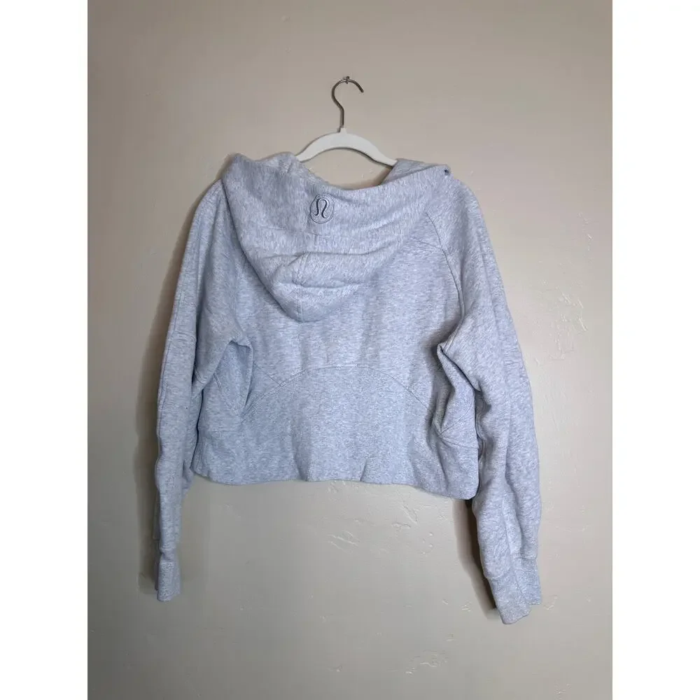 Lululemon Scuba Oversized 1/2 Zip Hoodie Heathered Core Ultra Light Grey XS/S